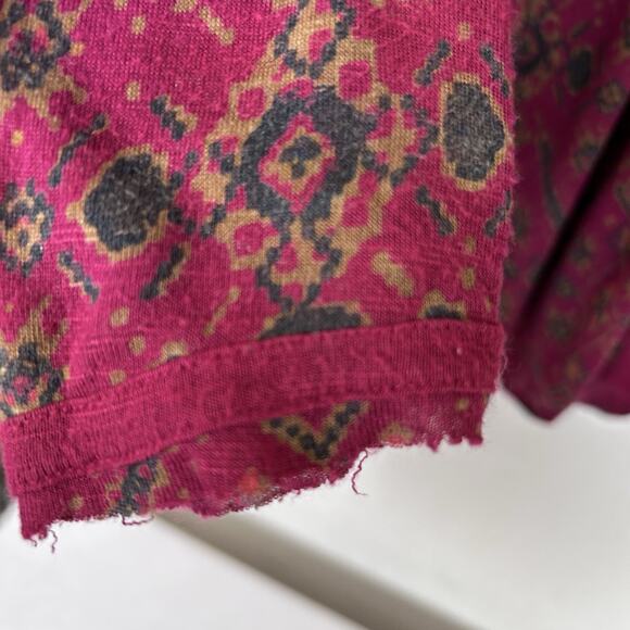 Lucky Brand Womens Sz M peasant knit top tucks V-neck long sleeve tunic Boho - Picture 5 of 7